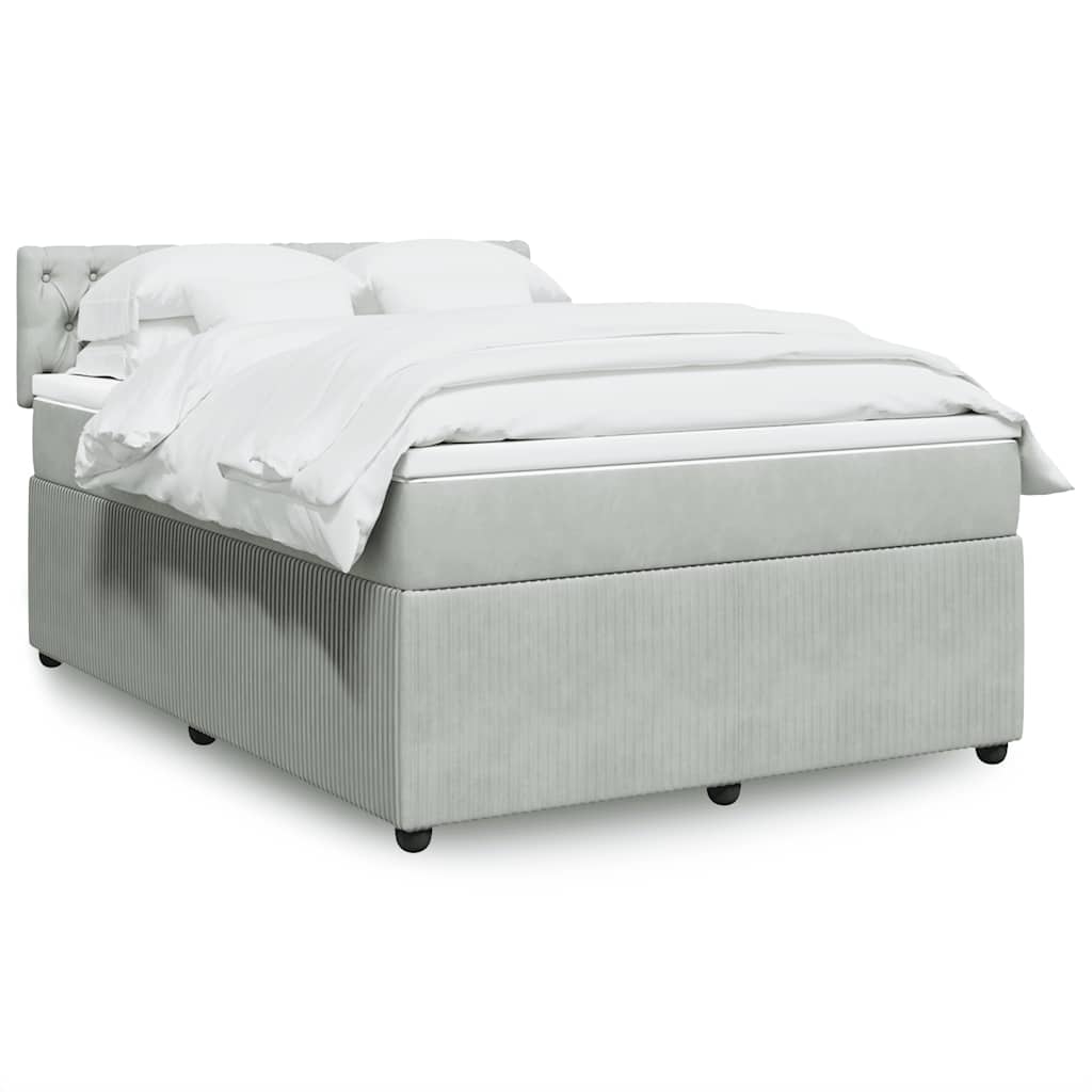 vidaXL Boxspring met matras fluweel roze 80x200 cm