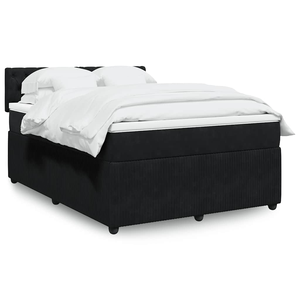 vidaXL Boxspring met matras fluweel roze 80x200 cm