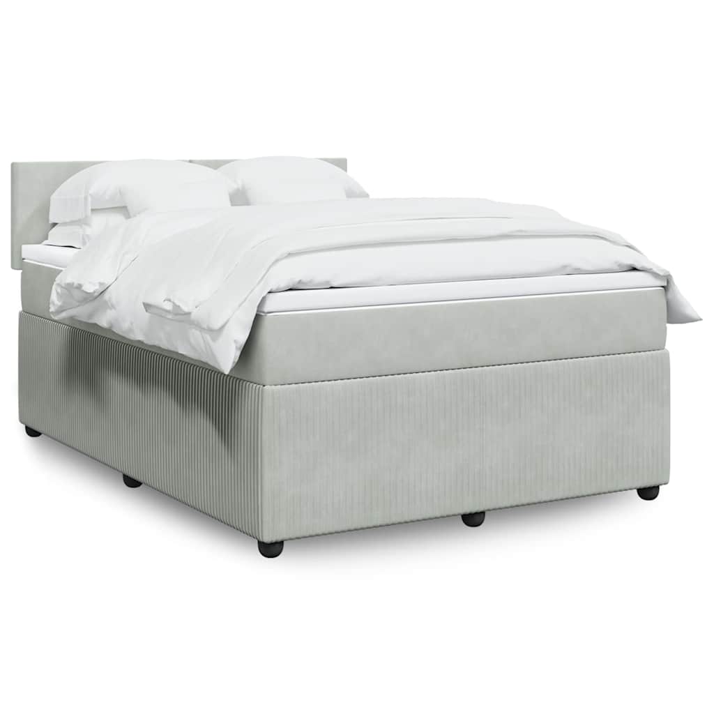 vidaXL Boxspring met matras fluweel roze 80x200 cm