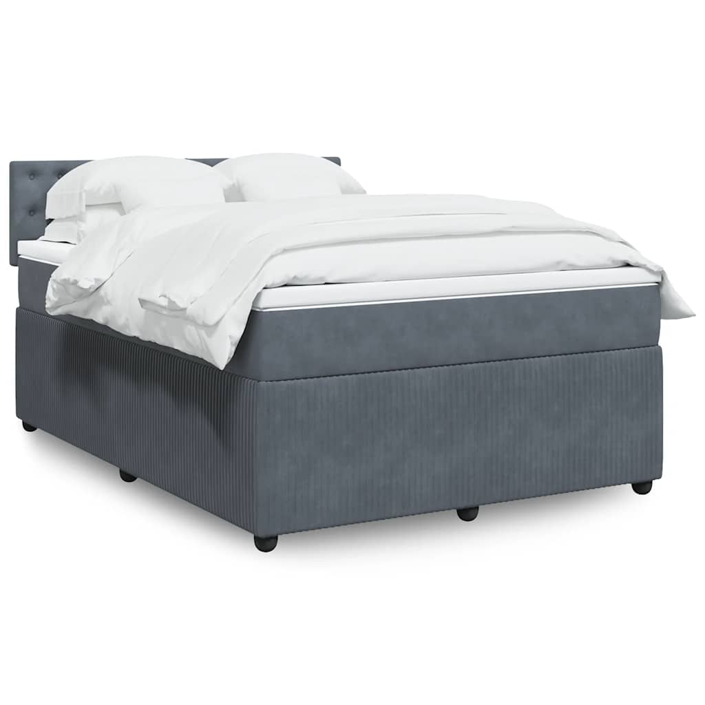 vidaXL Boxspring met matras fluweel roze 80x200 cm