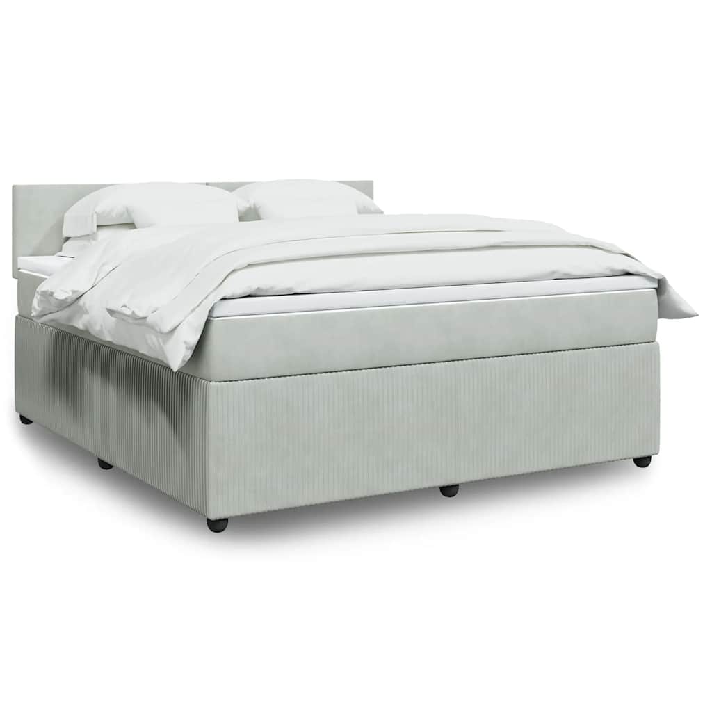 vidaXL Boxspring met matras fluweel roze 80x200 cm