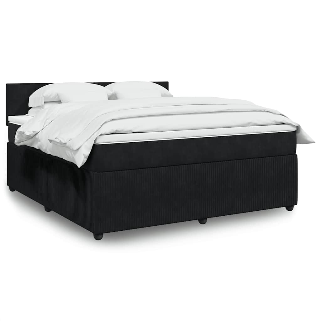 vidaXL Boxspring met matras fluweel roze 80x200 cm