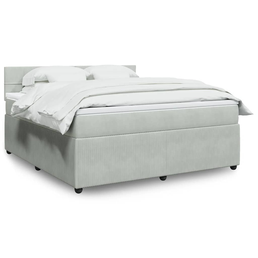 vidaXL Boxspring met matras fluweel roze 80x200 cm