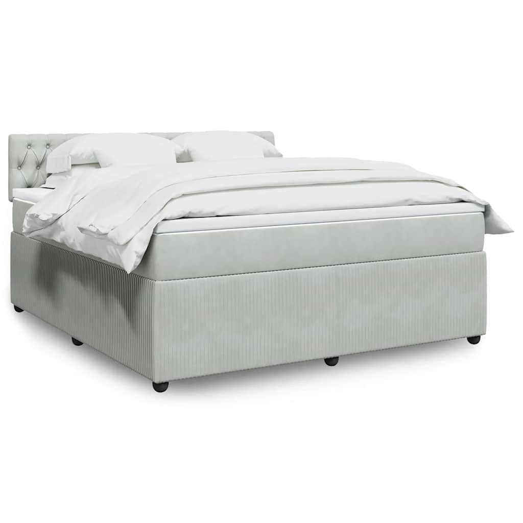 vidaXL Boxspring met matras fluweel roze 80x200 cm