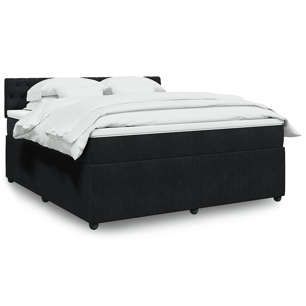 vidaXL Boxspring met matras fluweel roze 80x200 cm