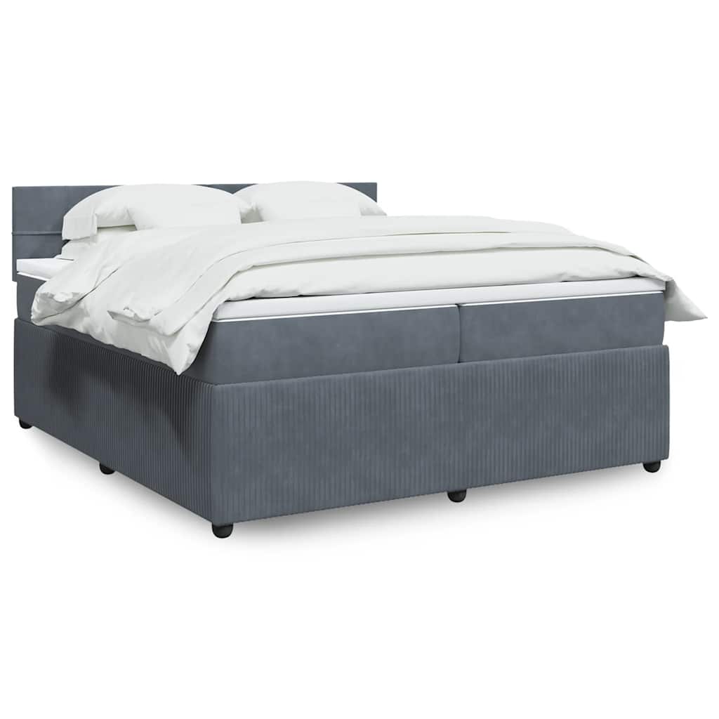 vidaXL Boxspring met matras fluweel roze 80x200 cm