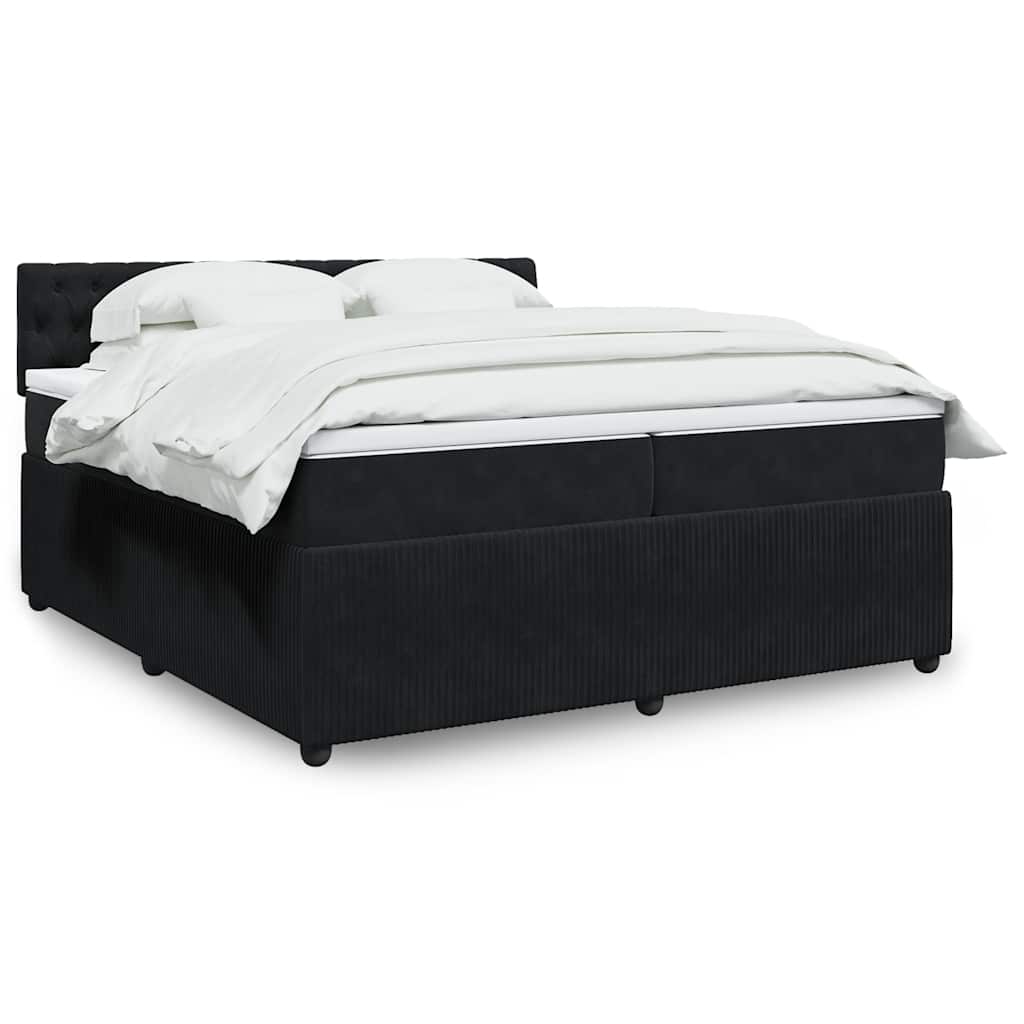 vidaXL Boxspring met matras fluweel roze 80x200 cm