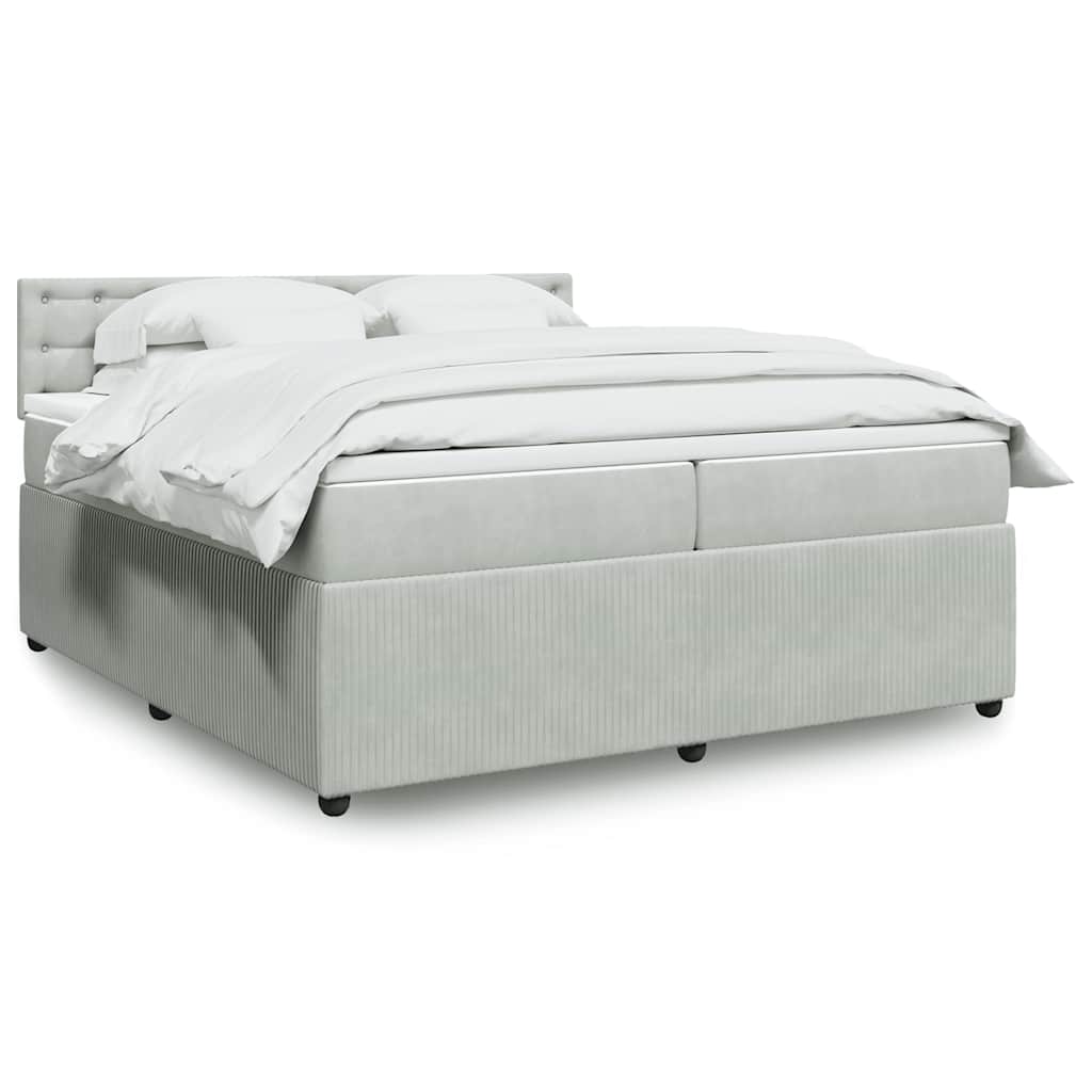 vidaXL Boxspring met matras fluweel roze 80x200 cm