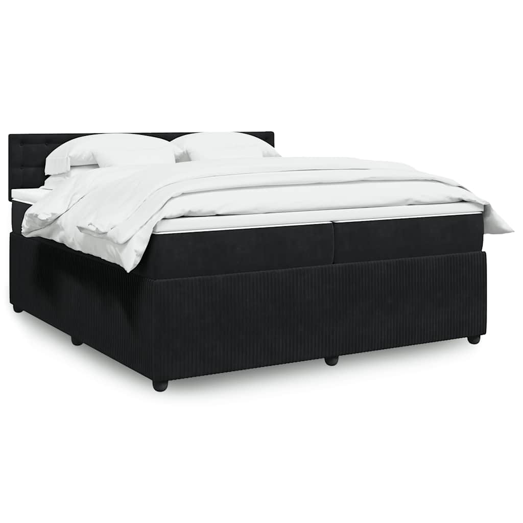 vidaXL Boxspring met matras fluweel roze 80x200 cm