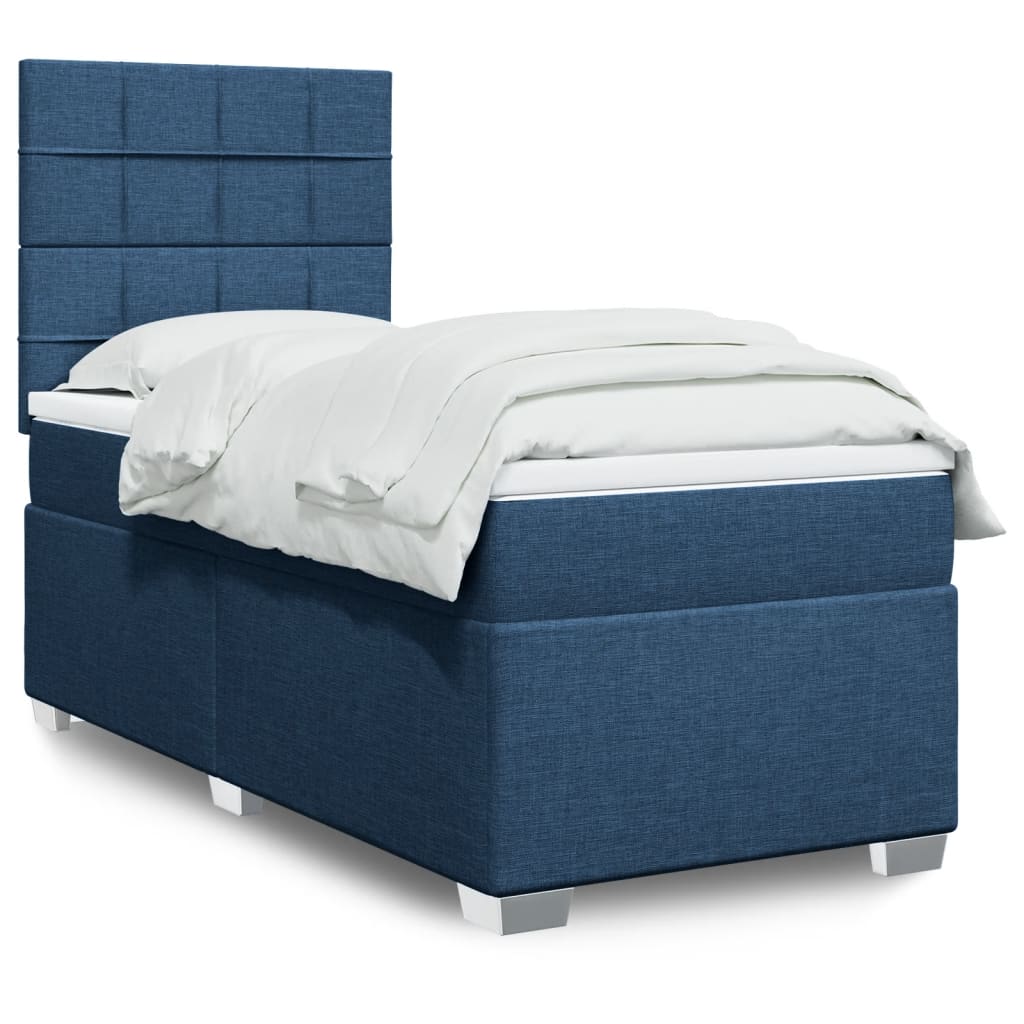 vidaXL Boxspring met matras stof lichtgrijs 90x200 cm