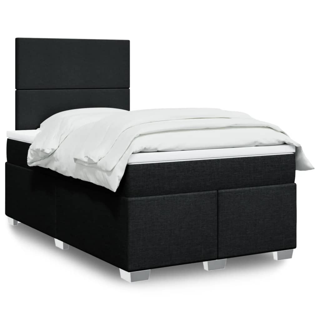 vidaXL Boxspring met matras stof lichtgrijs 90x200 cm