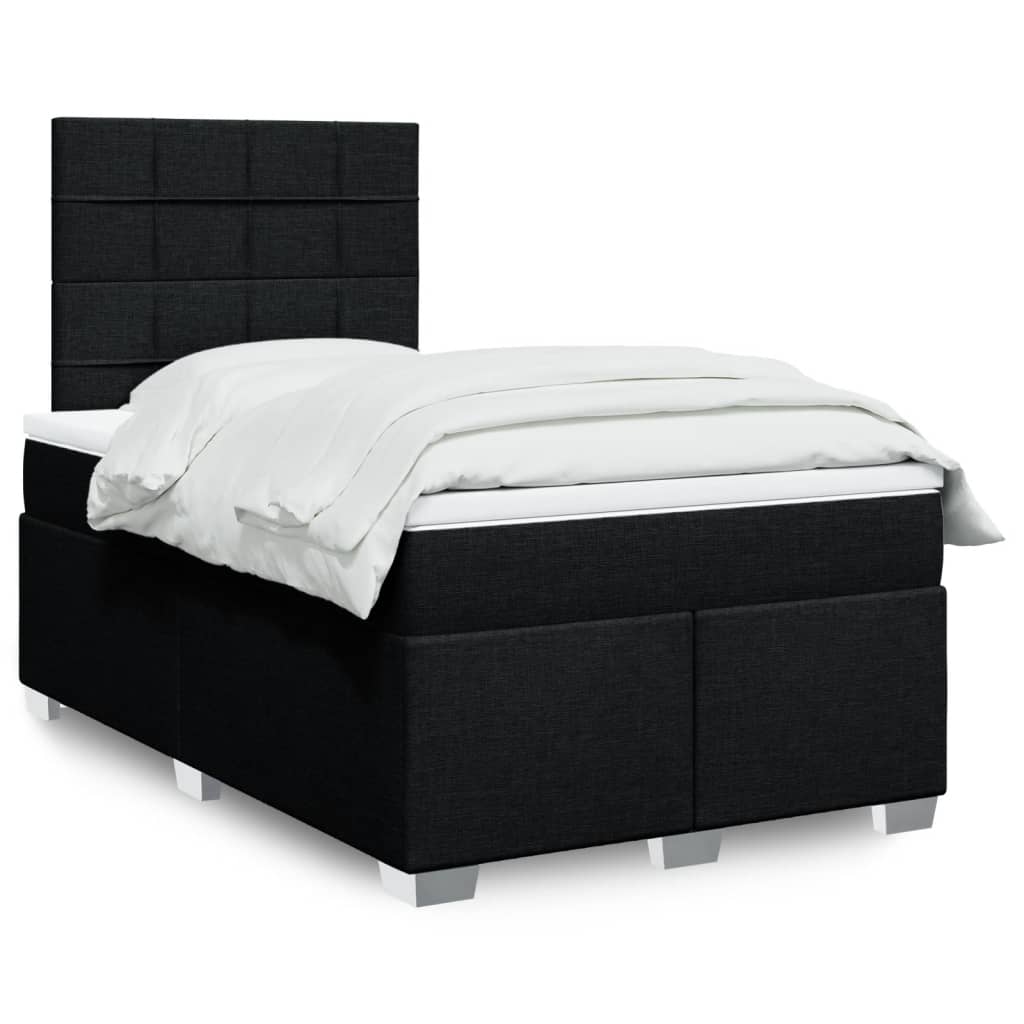 vidaXL Boxspring met matras stof lichtgrijs 90x200 cm