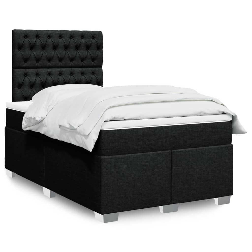 vidaXL Boxspring met matras stof lichtgrijs 90x200 cm