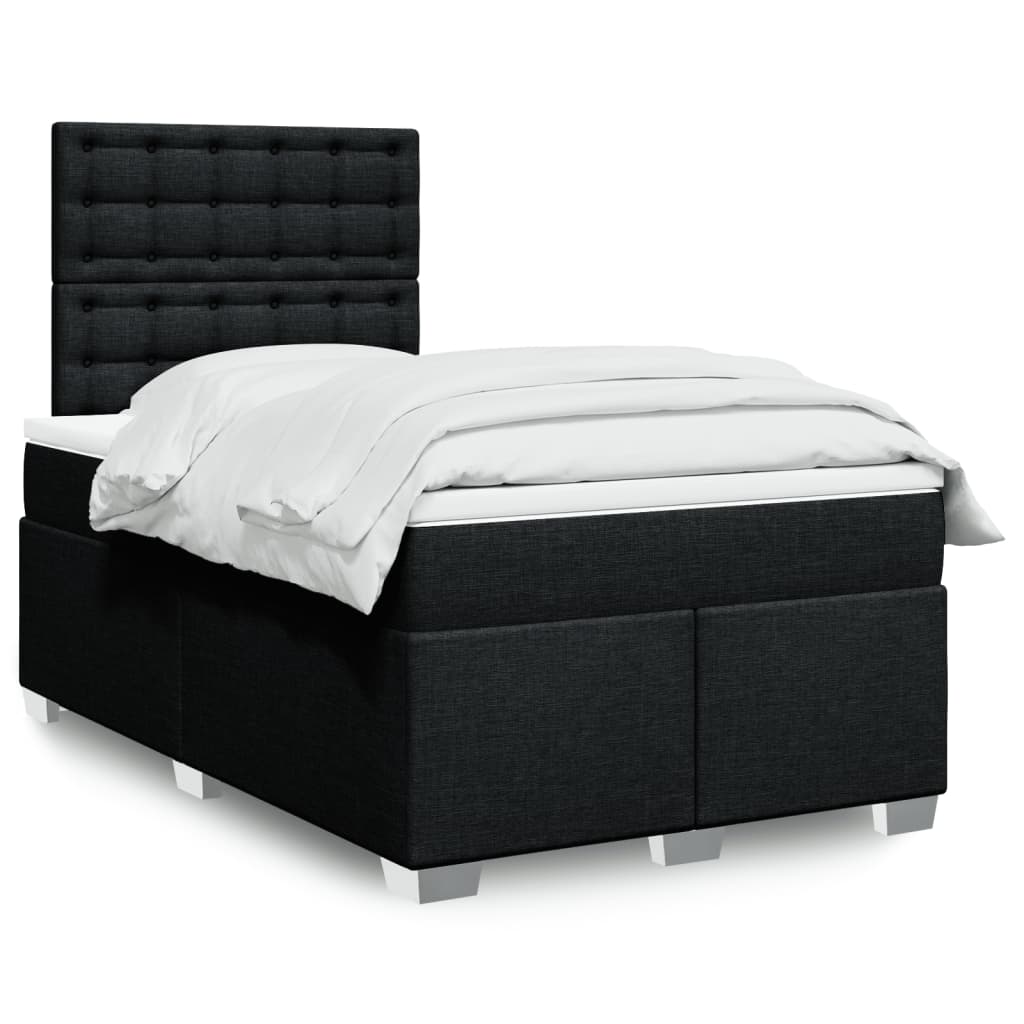 vidaXL Boxspring met matras stof lichtgrijs 90x200 cm