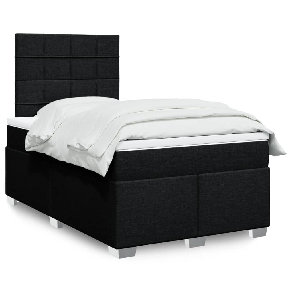vidaXL Boxspring met matras stof lichtgrijs 90x200 cm