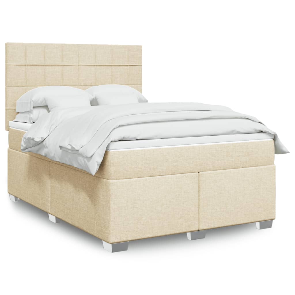 vidaXL Boxspring met matras stof lichtgrijs 90x200 cm