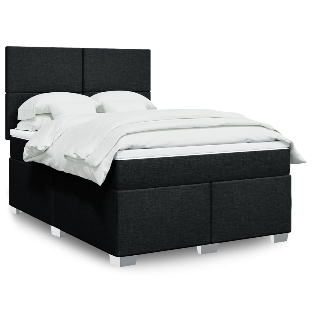vidaXL Boxspring met matras stof lichtgrijs 90x200 cm