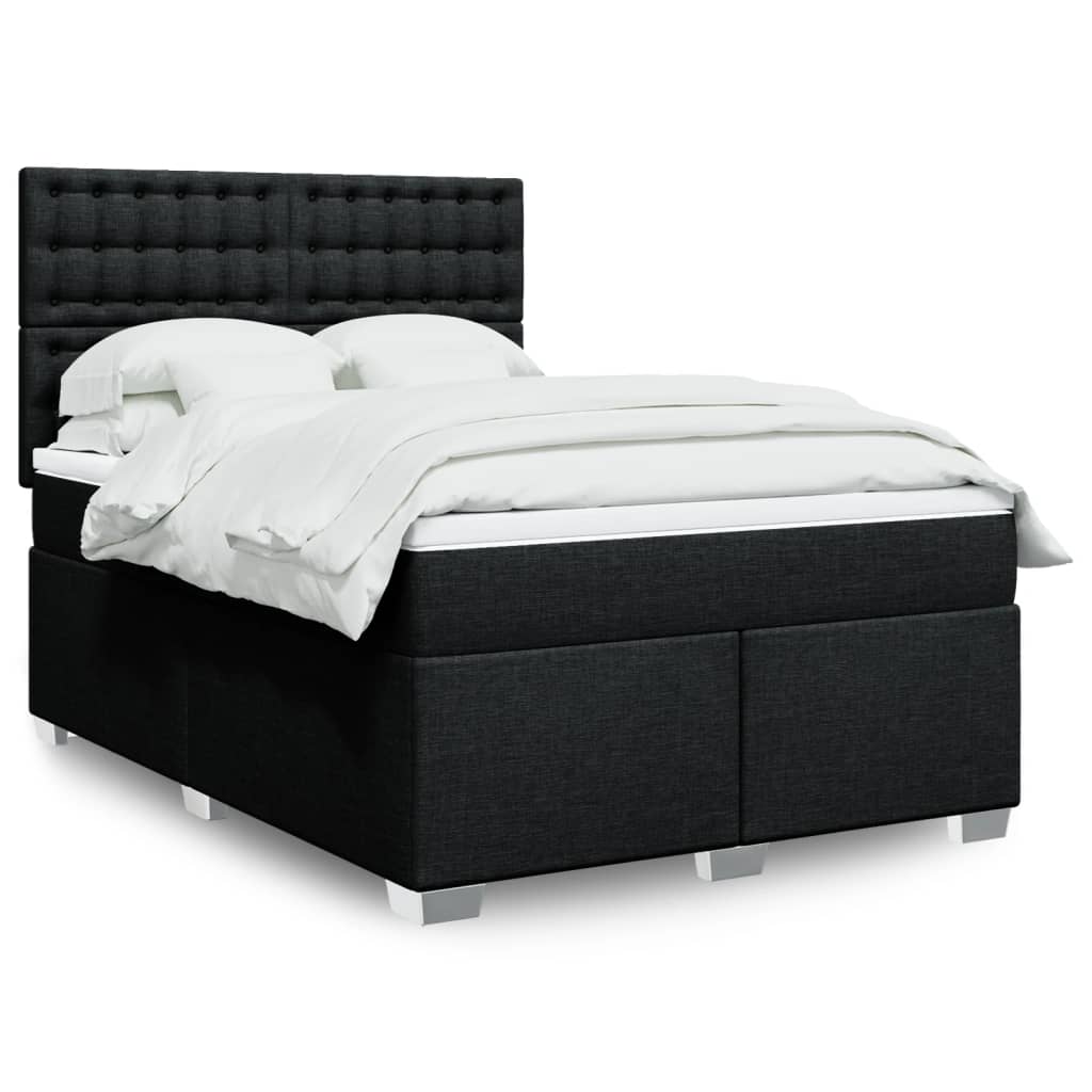 vidaXL Boxspring met matras stof lichtgrijs 90x200 cm