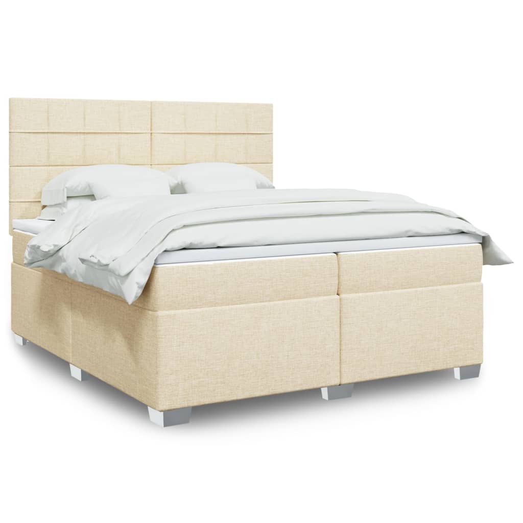 vidaXL Boxspring met matras stof lichtgrijs 90x200 cm