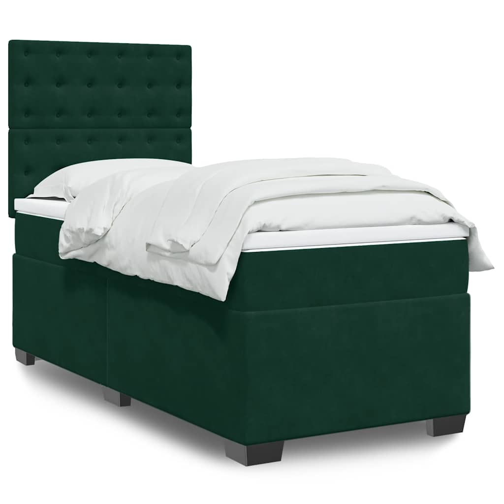vidaXL Boxspring met matras fluweel blauw 140x190 cm