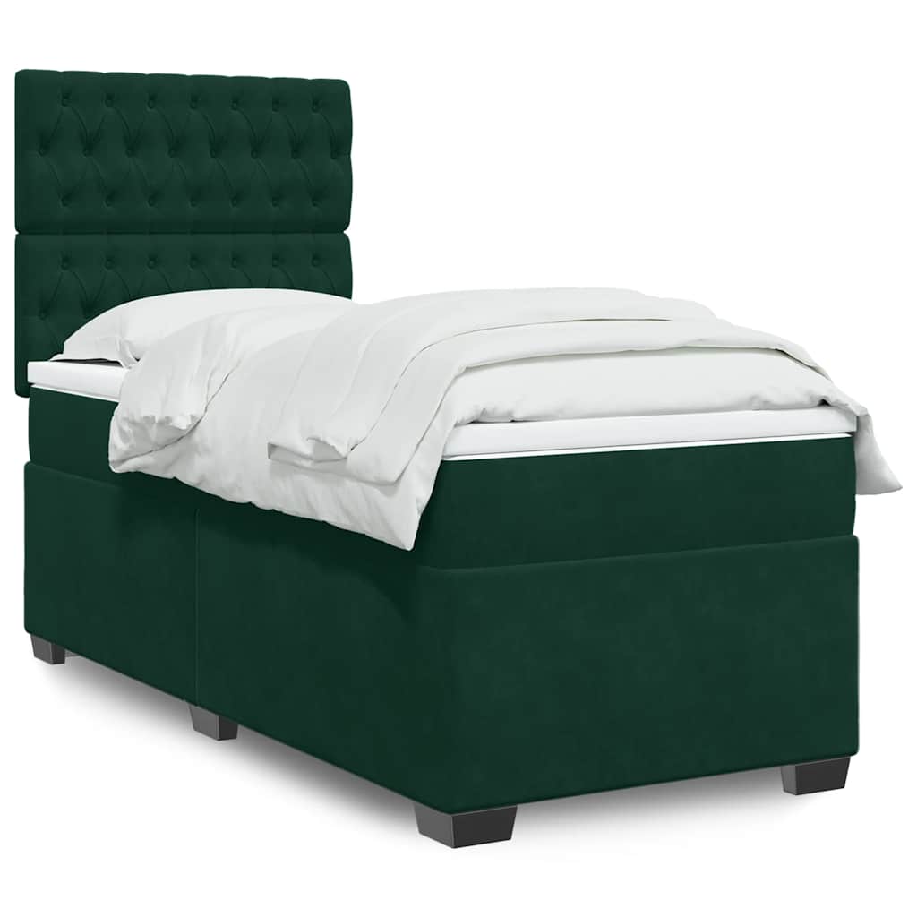 vidaXL Boxspring met matras fluweel blauw 140x190 cm