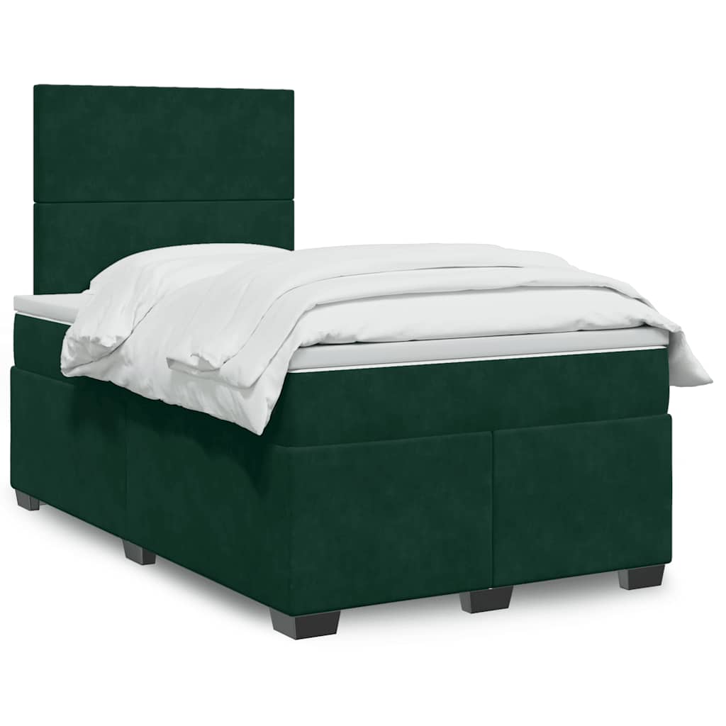 vidaXL Boxspring met matras fluweel blauw 140x190 cm