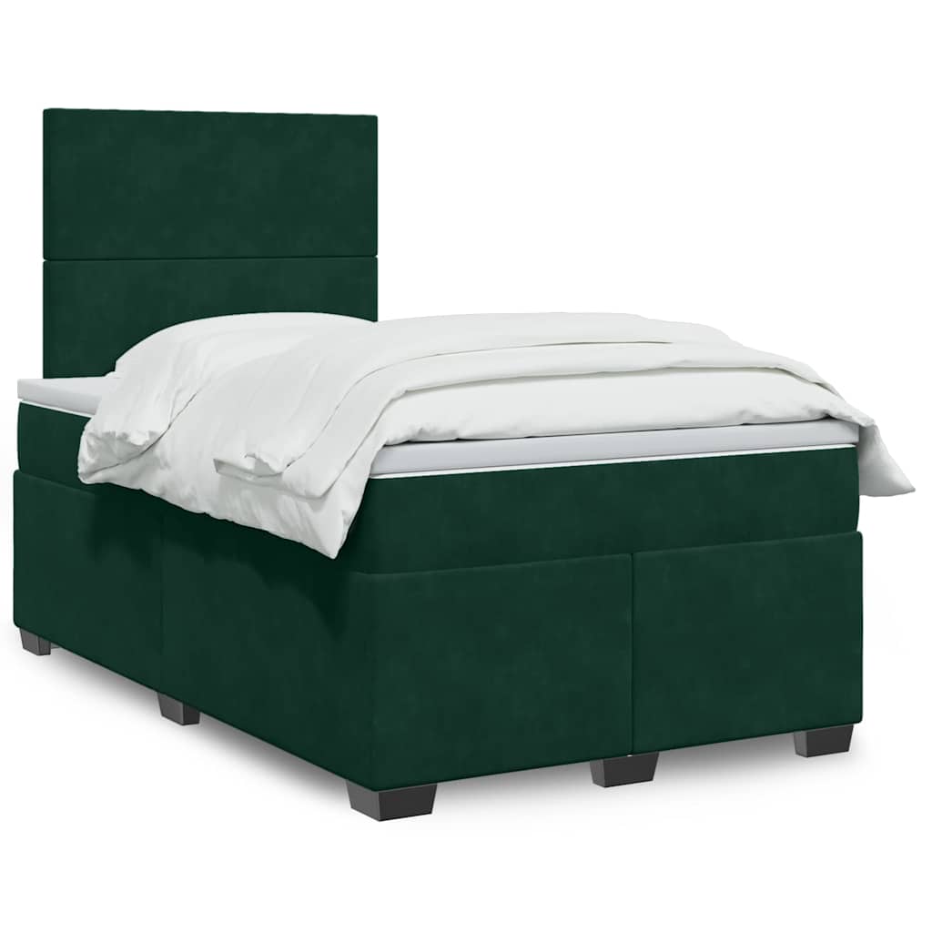 vidaXL Boxspring met matras fluweel blauw 140x190 cm