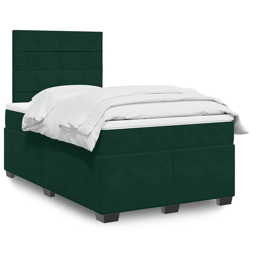 vidaXL Boxspring met matras fluweel blauw 140x190 cm