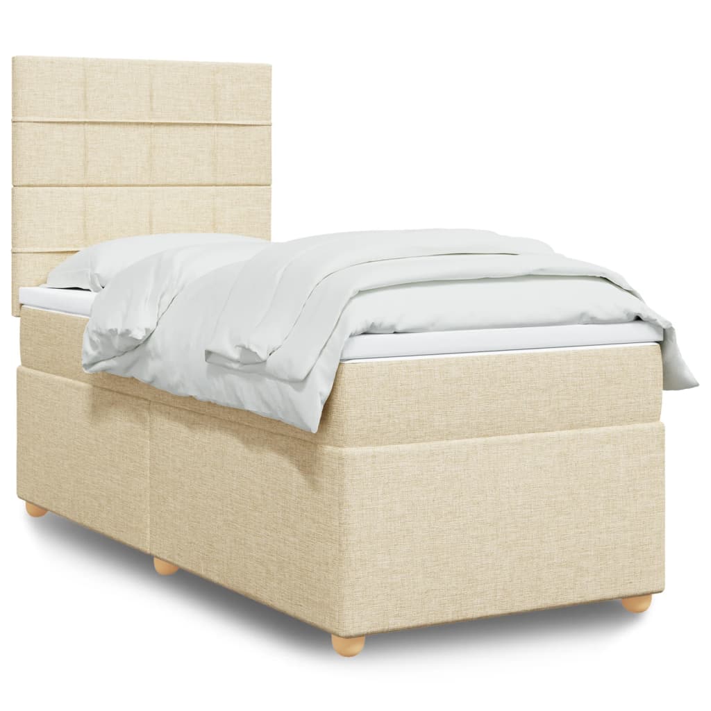 vidaXL Boxspring met matras stof zwart 80x200 cm