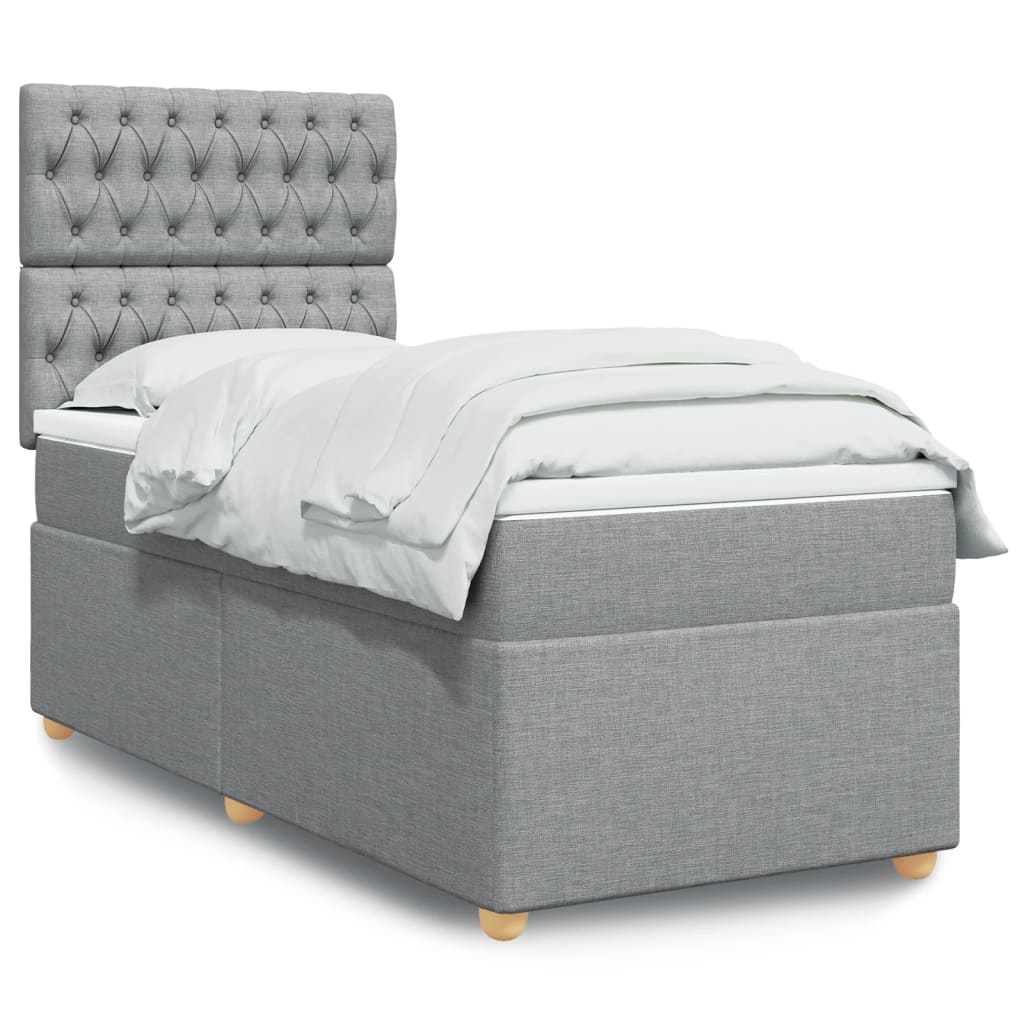 vidaXL Boxspring met matras stof zwart 80x200 cm