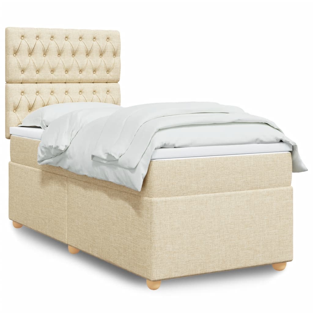 vidaXL Boxspring met matras stof zwart 80x200 cm