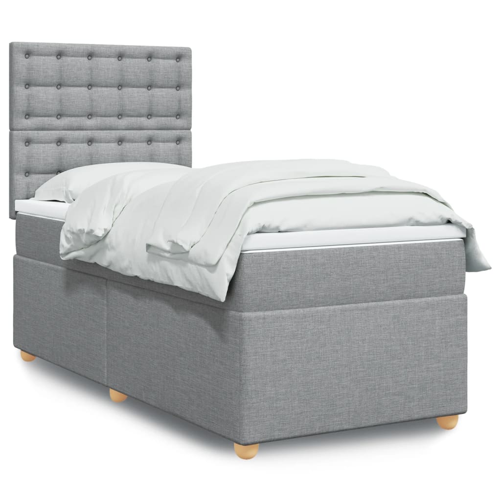 vidaXL Boxspring met matras stof zwart 80x200 cm