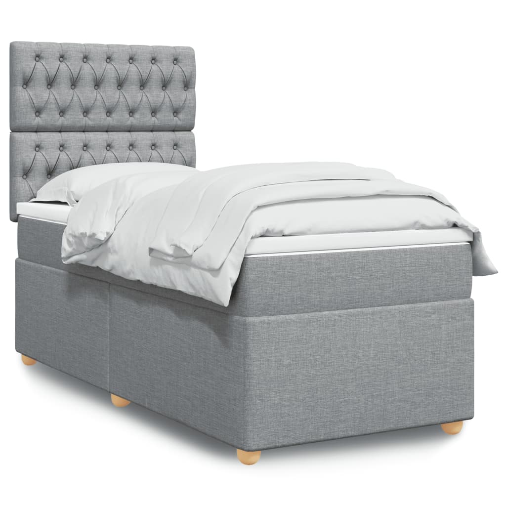 vidaXL Boxspring met matras stof zwart 80x200 cm