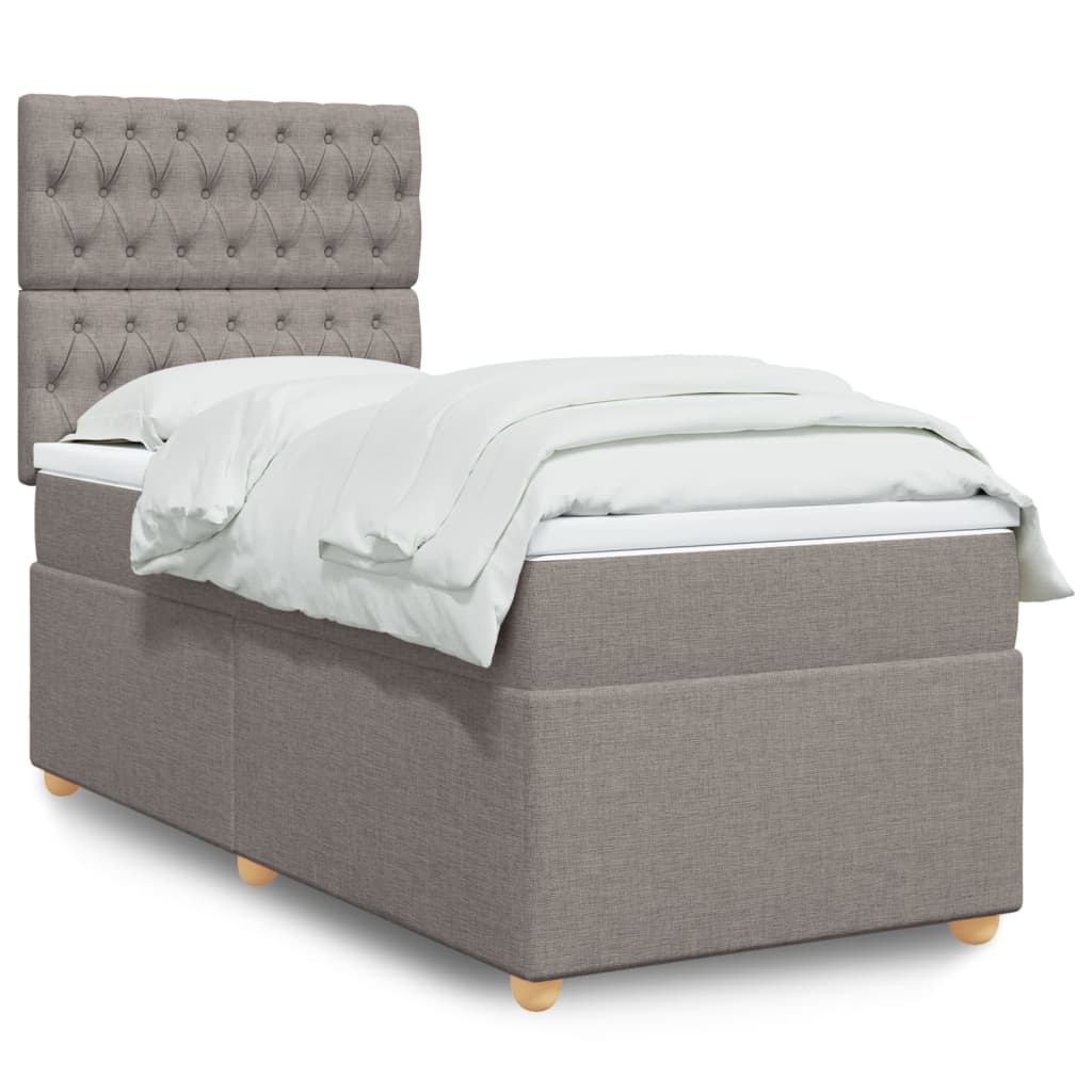vidaXL Boxspring met matras stof zwart 80x200 cm