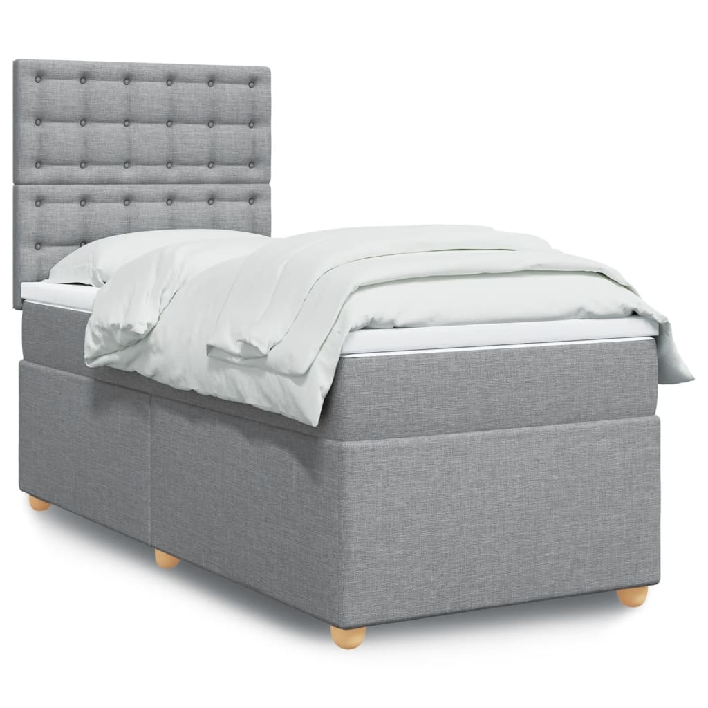 vidaXL Boxspring met matras stof zwart 80x200 cm