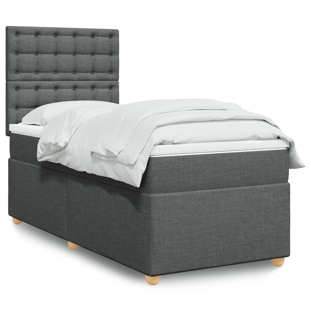 vidaXL Boxspring met matras stof zwart 80x200 cm