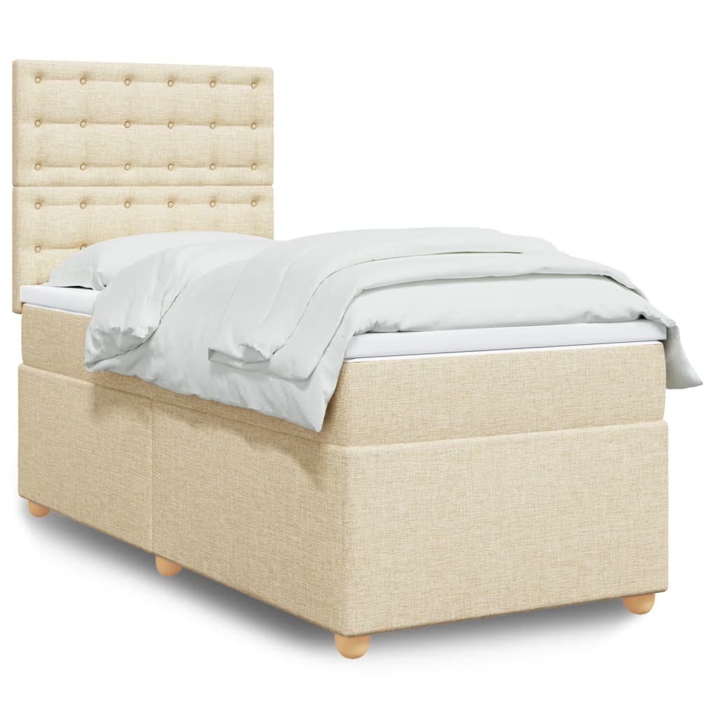 vidaXL Boxspring met matras stof zwart 80x200 cm
