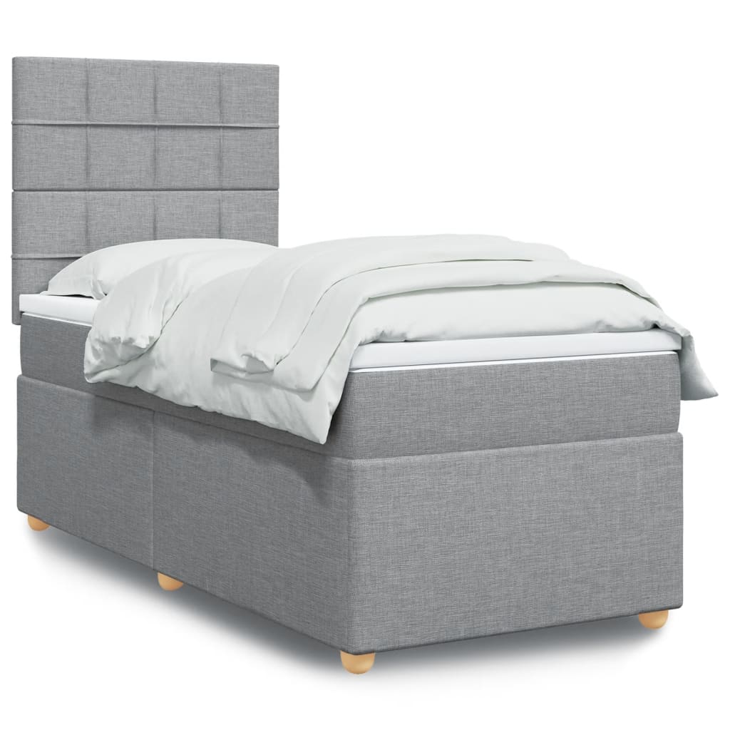 vidaXL Boxspring met matras stof zwart 80x200 cm