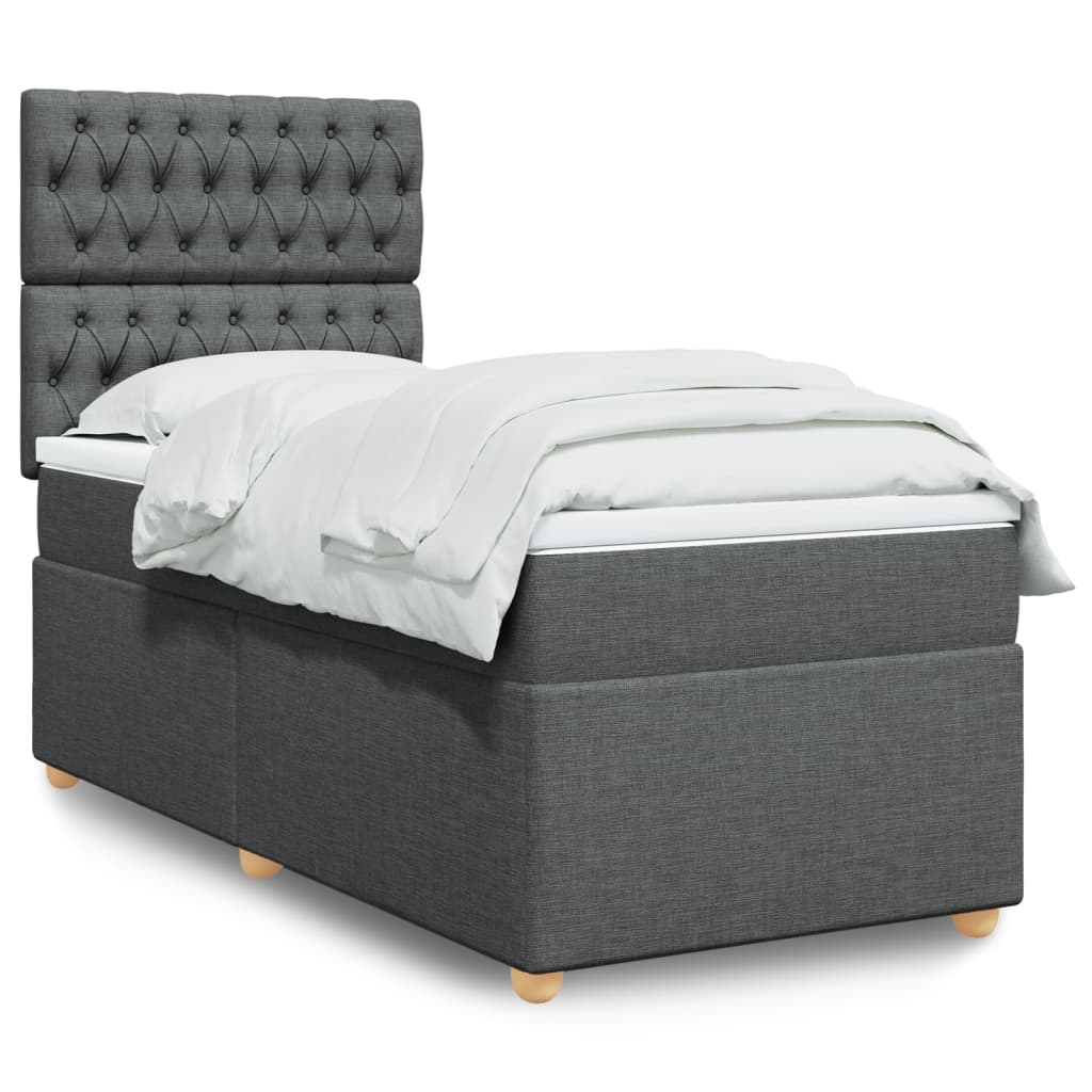 vidaXL Boxspring met matras stof zwart 80x200 cm