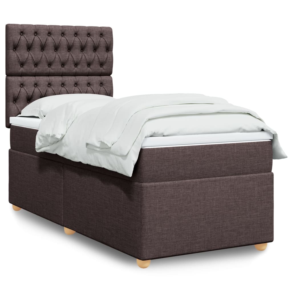vidaXL Boxspring met matras stof zwart 80x200 cm