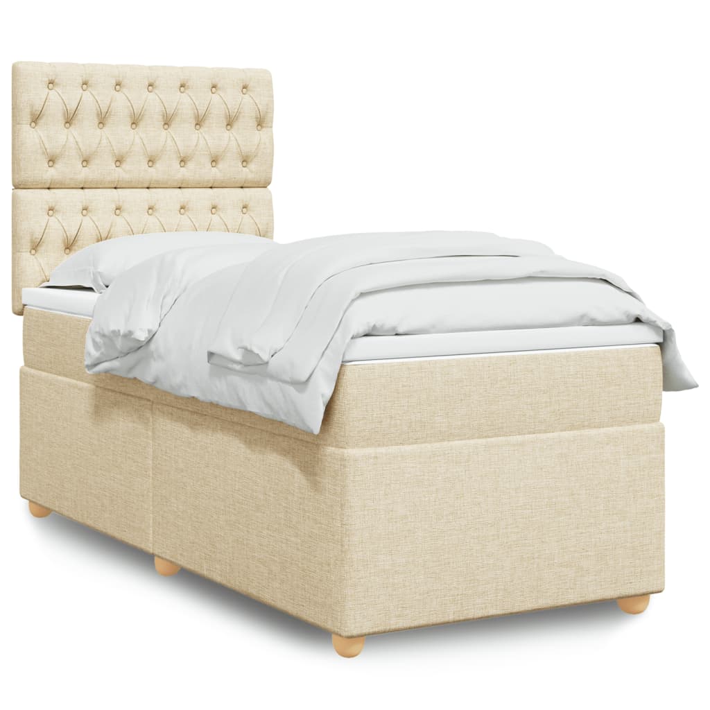 vidaXL Boxspring met matras stof zwart 80x200 cm