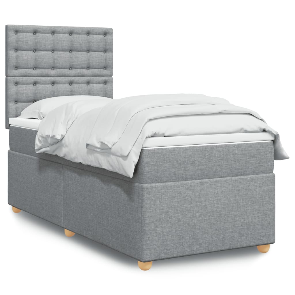vidaXL Boxspring met matras stof zwart 80x200 cm