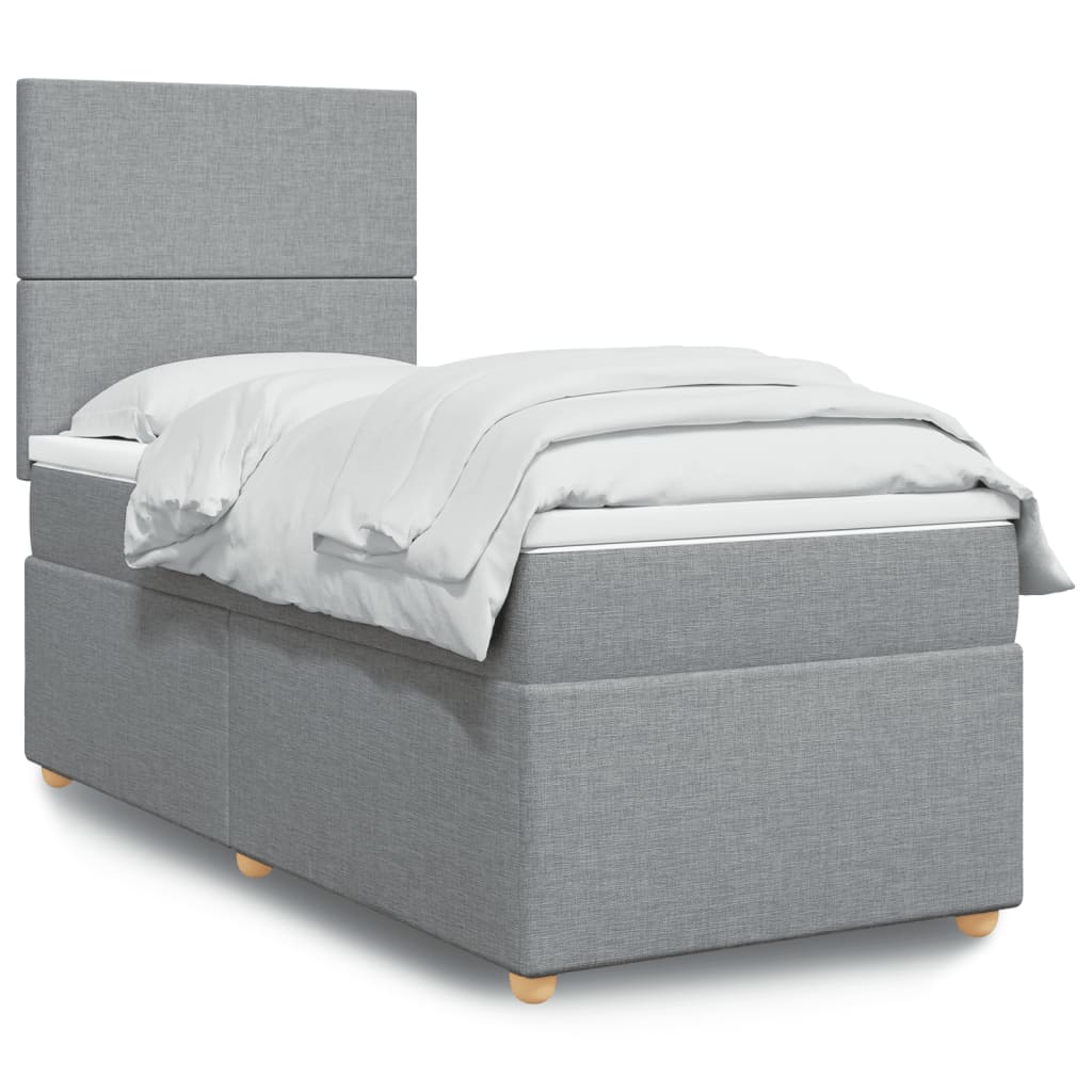 vidaXL Boxspring met matras stof zwart 80x200 cm