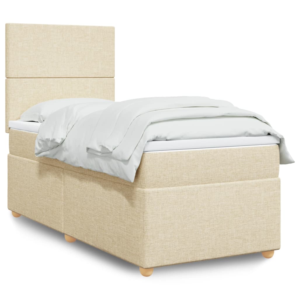 vidaXL Boxspring met matras stof zwart 80x200 cm