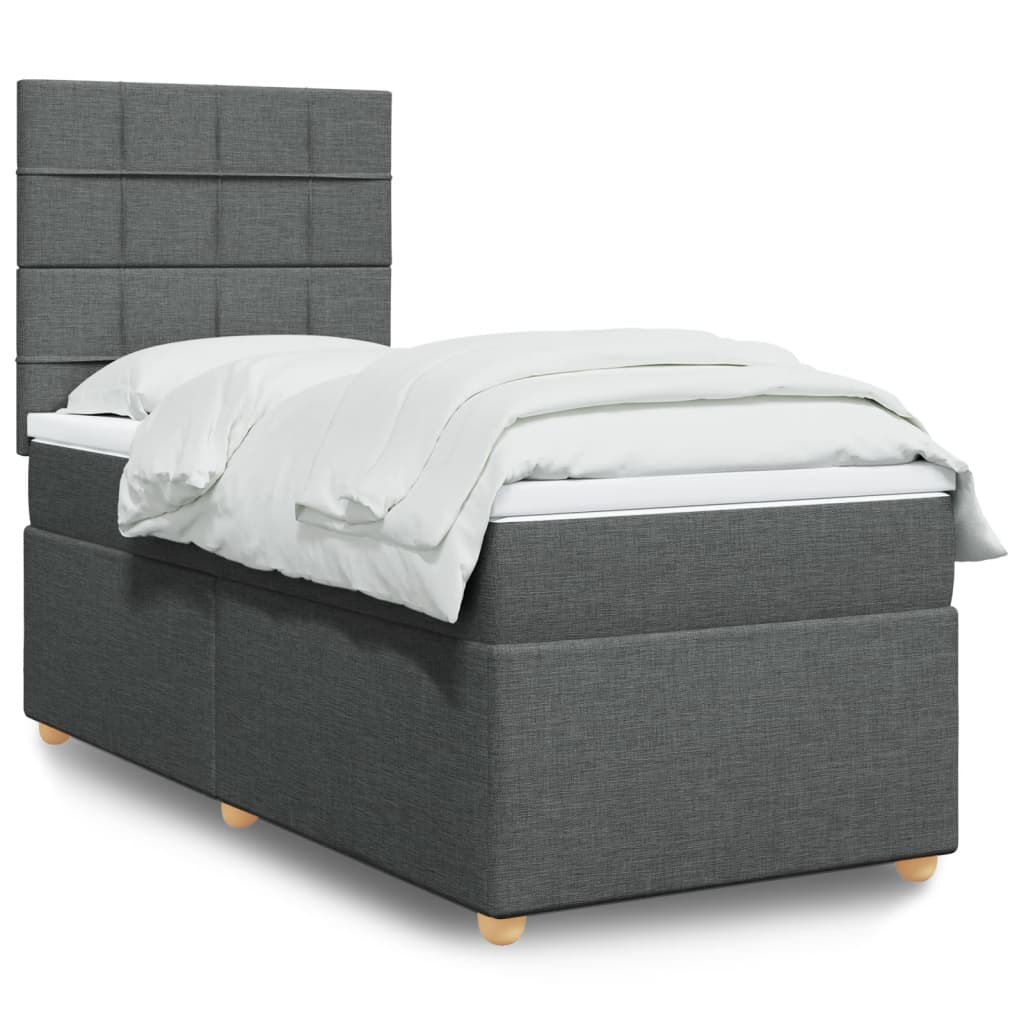 vidaXL Boxspring met matras stof zwart 80x200 cm