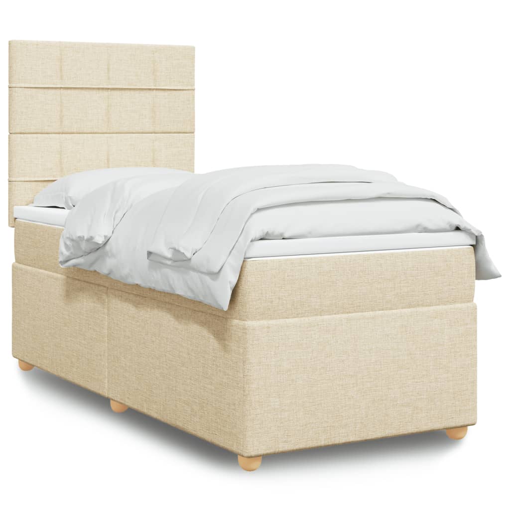 vidaXL Boxspring met matras stof zwart 80x200 cm