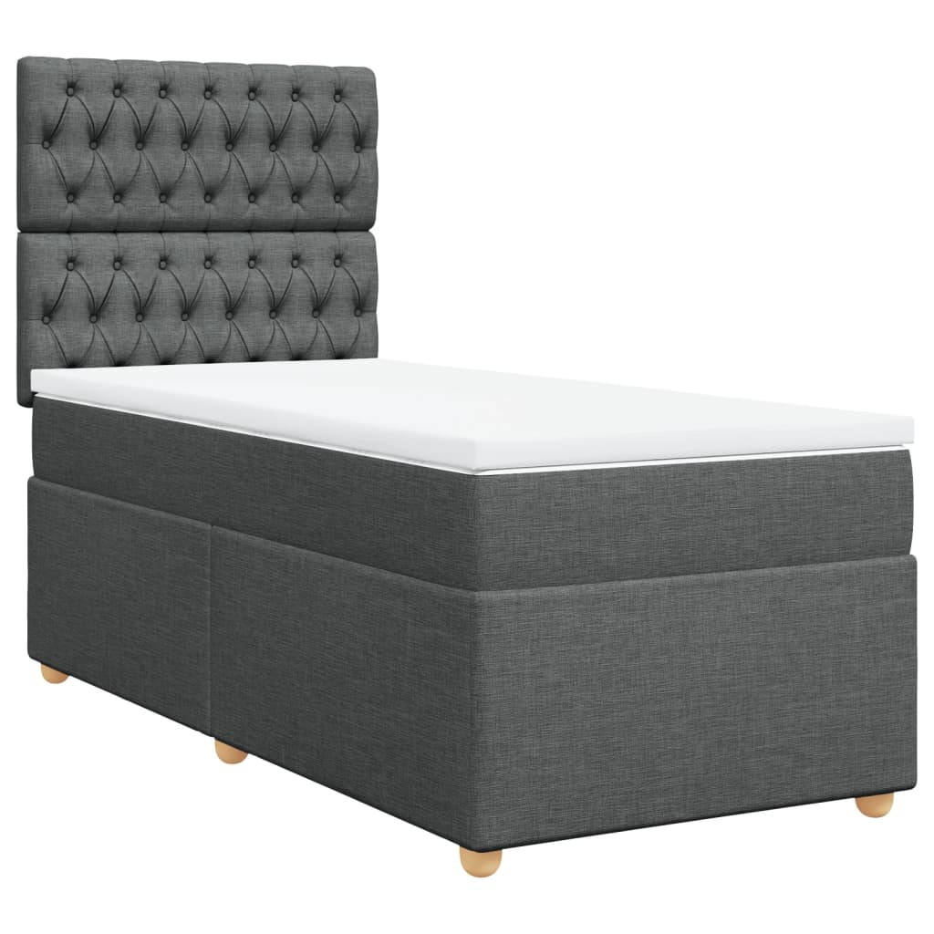 vidaXL Boxspring met matras stof zwart 80x200 cm