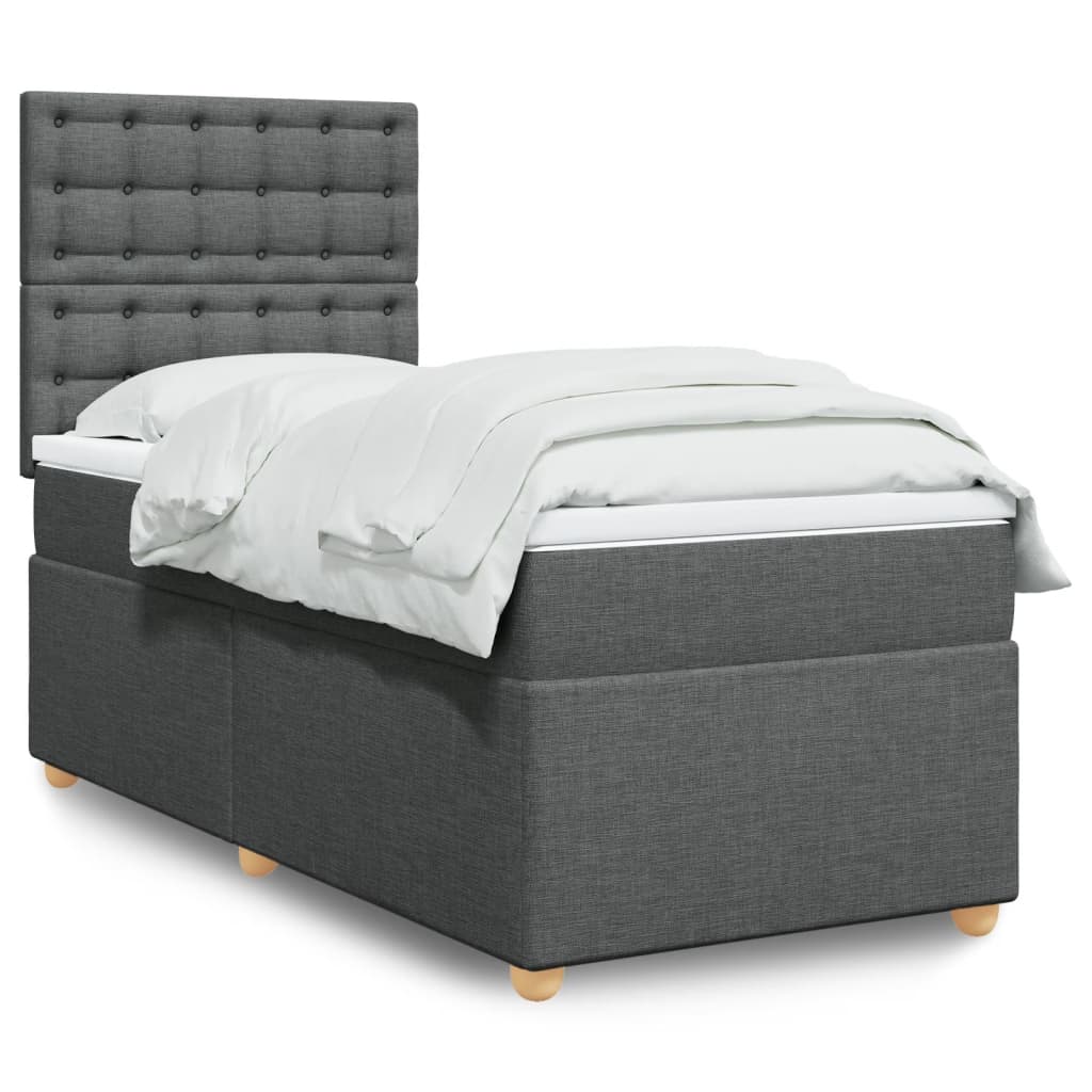 vidaXL Boxspring met matras stof zwart 80x200 cm