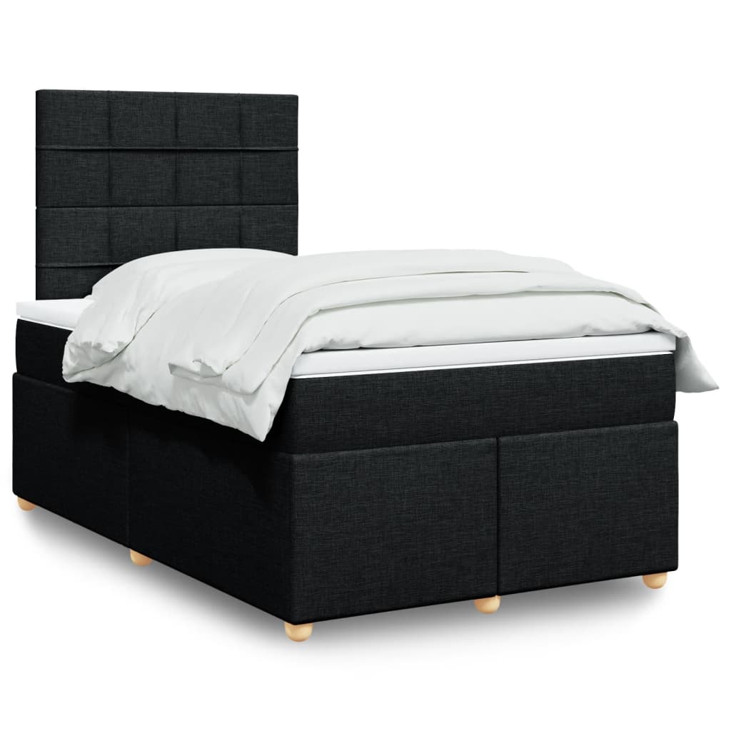 vidaXL Boxspring met matras stof zwart 80x200 cm