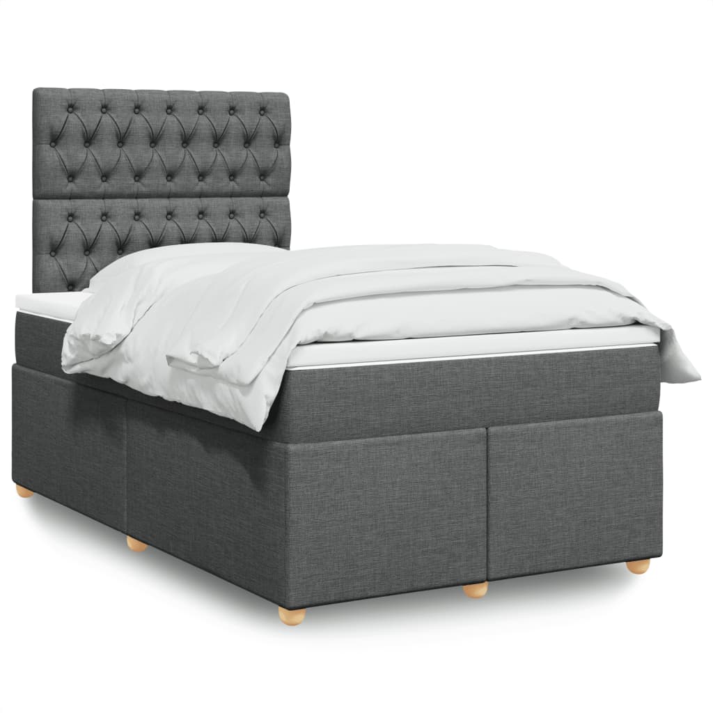 vidaXL Boxspring met matras stof zwart 80x200 cm